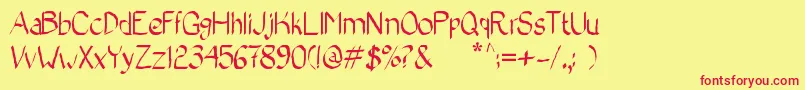 BadCalligraphic2 Font – Red Fonts on Yellow Background