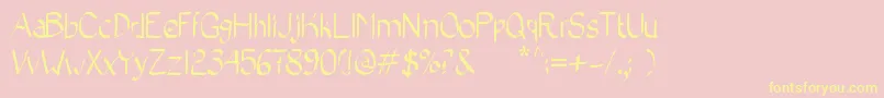 Шрифт BadCalligraphic2 – жёлтые шрифты на розовом фоне