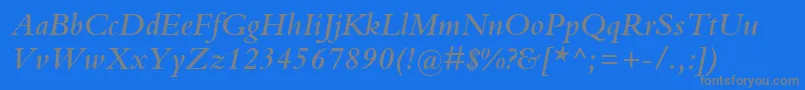KuriakosSsiSemiBoldItalic Font – Gray Fonts on Blue Background
