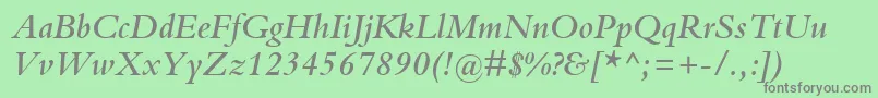 KuriakosSsiSemiBoldItalic Font – Gray Fonts on Green Background