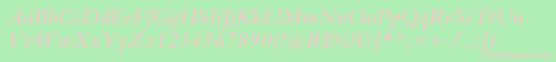 KuriakosSsiSemiBoldItalic Font – Pink Fonts on Green Background