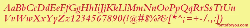 KuriakosSsiSemiBoldItalic Font – Red Fonts on Yellow Background