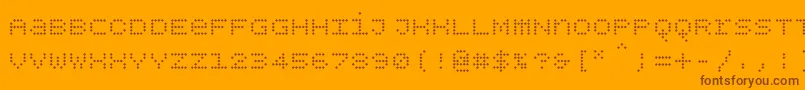 Bpdotsunicasediamond-Schriftart – Braune Schriften auf orangefarbenem Hintergrund