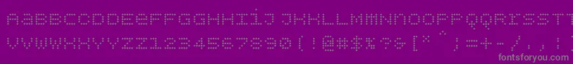 フォントBpdotsunicasediamond – 紫の背景に灰色の文字