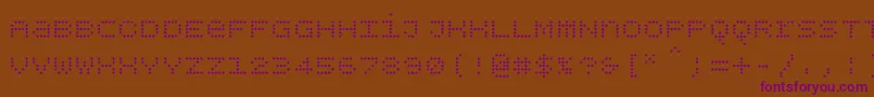 Czcionka Bpdotsunicasediamond – fioletowe czcionki na brązowym tle
