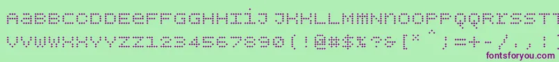 Bpdotsunicasediamond Font – Purple Fonts on Green Background