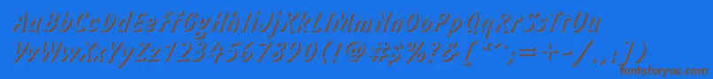 Informshadowc Font – Brown Fonts on Blue Background