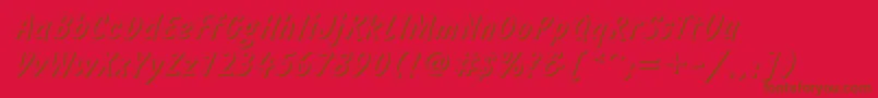 Informshadowc Font – Brown Fonts on Red Background
