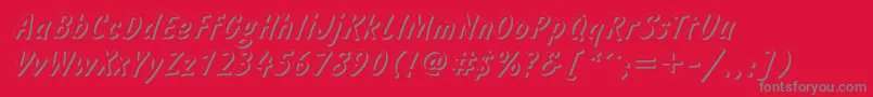 Fonte Informshadowc – fontes cinzas em um fundo vermelho