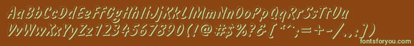 Czcionka Informshadowc – zielone czcionki na brązowym tle