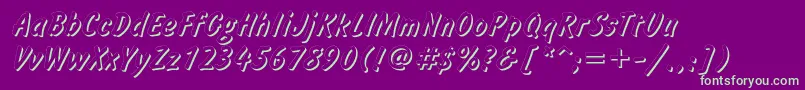 フォントInformshadowc – 紫の背景に緑のフォント