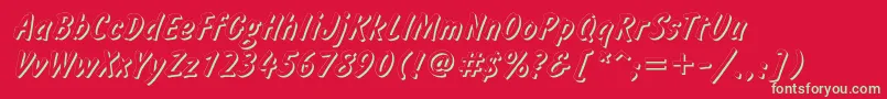 フォントInformshadowc – 赤い背景に緑の文字