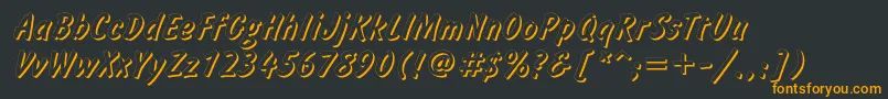 フォントInformshadowc – 黒い背景にオレンジの文字