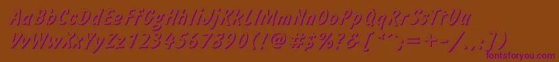 Informshadowc Font – Purple Fonts on Brown Background