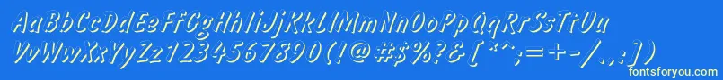 Czcionka Informshadowc – żółte czcionki na niebieskim tle