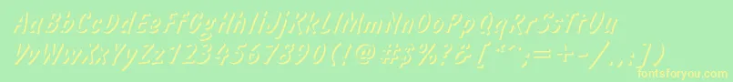 Informshadowc Font – Yellow Fonts on Green Background