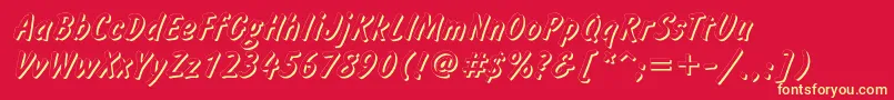 Informshadowc-fontti – keltaiset fontit punaisella taustalla