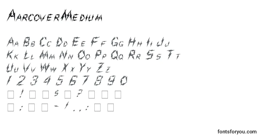 Czcionka AarcoverMedium – alfabet, cyfry, specjalne znaki