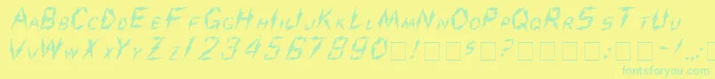 Police AarcoverMedium – polices vertes sur fond jaune