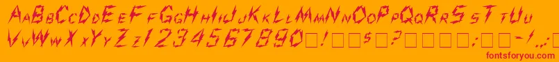 Police AarcoverMedium – polices rouges sur fond orange