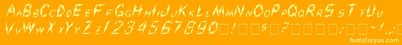 fuente AarcoverMedium – Fuentes Amarillas Sobre Fondo Naranja