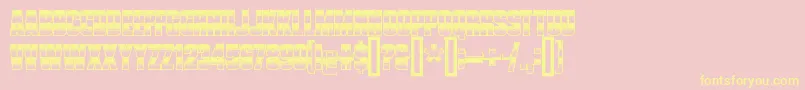 VanchromeClear Font – Yellow Fonts on Pink Background