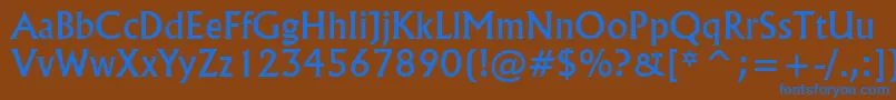 フォントFlairNormal – 茶色の背景に青い文字