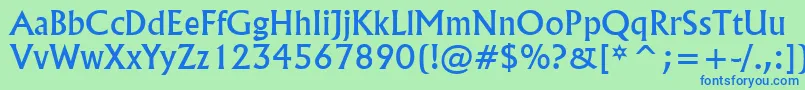 FlairNormal-fontti – siniset fontit vihreällä taustalla