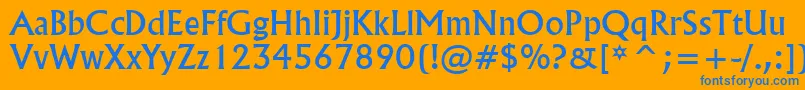 フォントFlairNormal – オレンジの背景に青い文字