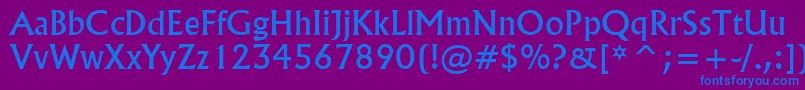FlairNormal-fontti – siniset fontit violetilla taustalla