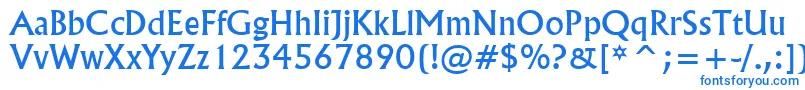 FlairNormal-fontti – siniset fontit valkoisella taustalla