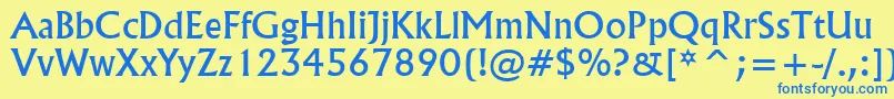 FlairNormal Font – Blue Fonts on Yellow Background