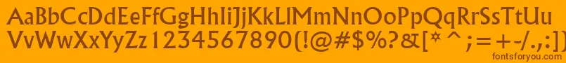 FlairNormal Font – Brown Fonts on Orange Background