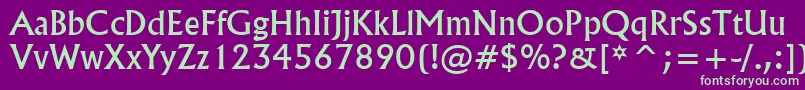 フォントFlairNormal – 紫の背景に緑のフォント