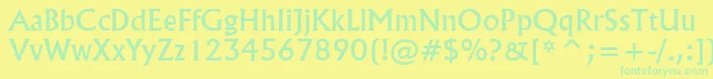 FlairNormal Font – Green Fonts on Yellow Background