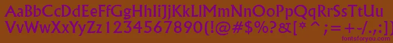 FlairNormal-fontti – violetit fontit ruskealla taustalla