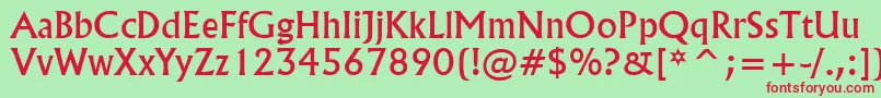 FlairNormal Font – Red Fonts on Green Background