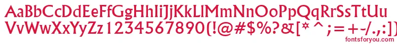 フォントFlairNormal – 白い背景に赤い文字