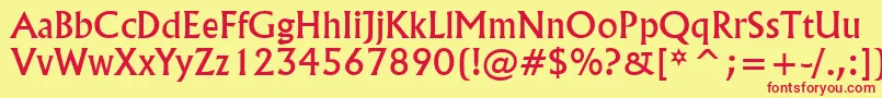 FlairNormal-fontti – punaiset fontit keltaisella taustalla