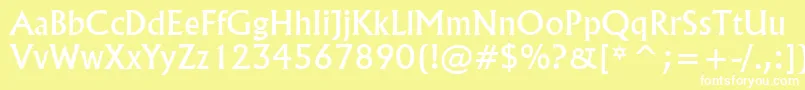 FlairNormal-fontti – valkoiset fontit keltaisella taustalla