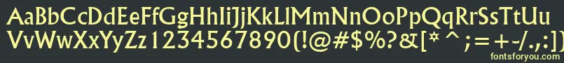 フォントFlairNormal – 黒い背景に黄色の文字