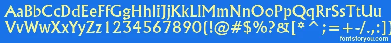 FlairNormal-fontti – keltaiset fontit sinisellä taustalla