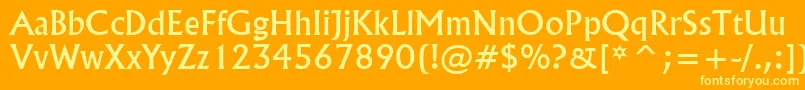 フォントFlairNormal – オレンジの背景に黄色の文字