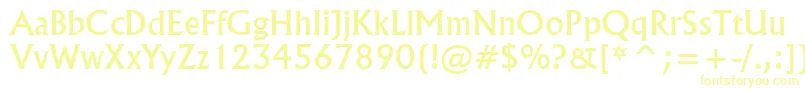 FlairNormal-Schriftart – Gelbe Schriften auf weißem Hintergrund