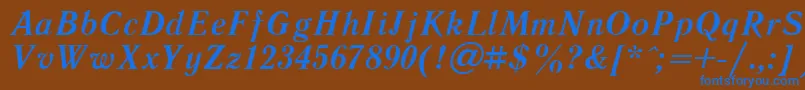 LiteraturnayaBoldItalic.001.001-Schriftart – Blaue Schriften auf braunem Hintergrund