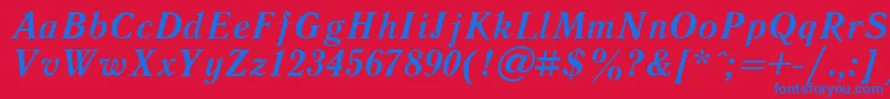 LiteraturnayaBoldItalic.001.001 Font – Blue Fonts on Red Background