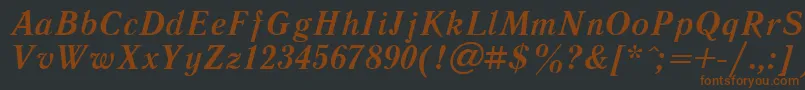 Fonte LiteraturnayaBoldItalic.001.001 – fontes marrons em um fundo preto