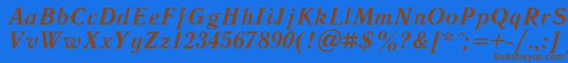 Шрифт LiteraturnayaBoldItalic.001.001 – коричневые шрифты на синем фоне