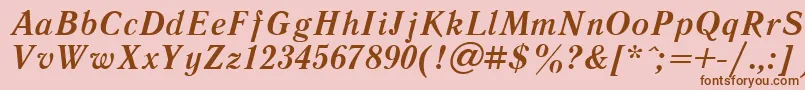 フォントLiteraturnayaBoldItalic.001.001 – ピンクの背景に茶色のフォント