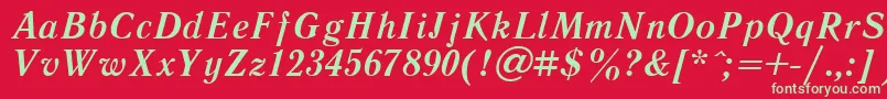 フォントLiteraturnayaBoldItalic.001.001 – 赤い背景に緑の文字